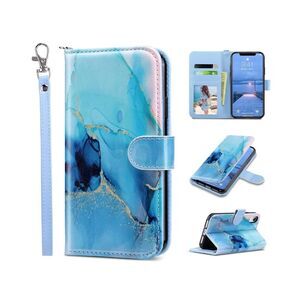 ULAK iPhone XR Marble Faux Leather Wallet Case Wristlet
